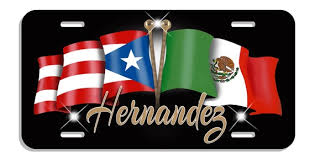 Standard passenger plates 2021 series j5a 89d. Puerto Rico Mexico Unity Flags Auto License Plate Personalize Etsy