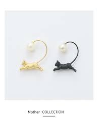 simmon web shop cat pearl ring 猫 ネックレス 石のネックレス イヤリング