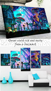 Shroom Rick Morty Beautiful Abstract Art Canvas Wall Art Canvas Wall Decor