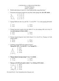 Soal kelas 1 tema 8 subtema 1 semester 2 dan jawabannya. 8 5 Contoh Soal Latihan Matematika Teorema Pythagoras Kelas 8 Smp