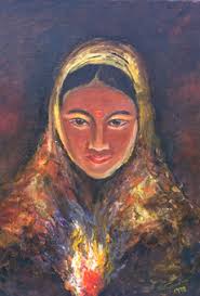 Image result for traditional tamil womens  in modern paintings