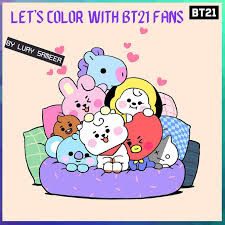 Print images for free in good quality and in a4 format. Let S Color With Bt21 Let S Color With Bt21 Tata Chimmy Van Rj Cooky Shooky Mang Koya Bts Cartoon Najeeb Luay Sameer 9798631165021 Amazon Com Books