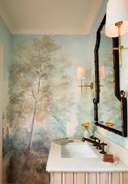 Bathrooms are the perfect space to have fun and experiment with wallpaper! 3 Pretty Powder Room Murals Susan Harter Muralpapers