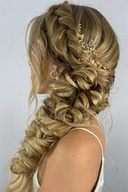 Side Braid Boho Hairstyle Accessories Sweetv Hairstyle Bridehairstyle Bo Bridal Hairstyles With Braids Wedding Hairstyles For Long Hair Quince Hairstyles