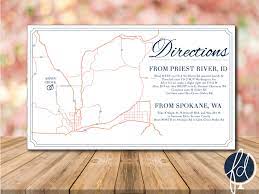 Directions Card Custom Wedding Map Details Card Invitation Map Custom Design Ceremony To Reception Wedding Directions Map Wedding Map Custom Wedding Map