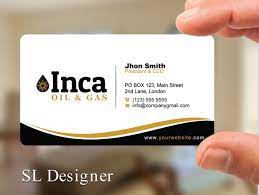 Ink business cash® credit card. Business Card Design For Inca Oil And Gas By Sl Designer Design 19670946