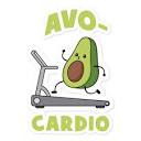Avocardio Gym Sticker, Workout Avocado, Running, Fitness, Avo ...