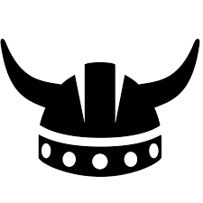 Viking Helmet Icon The Icon Is Of An Antique Warrior S Helmet Which Is Black And White The Helmet Has Two Bull Like Hor Viking Helmet Vikings Warrior Helmet