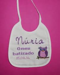 Revista facil de fazer ponto cruz nº12. Babete Batizado Da Nuria Encomenda Babete Batizado Babadores