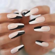 21 uñas acrilicas negras con blanco. Unas Acrilicas Negras Con Blanco
