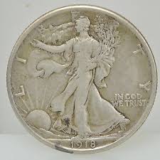 1918 Silver Liberty Walking Half Dollar 50 Cent Coin Ebay