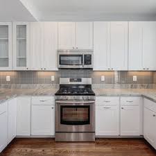 gray glass backsplash houzz