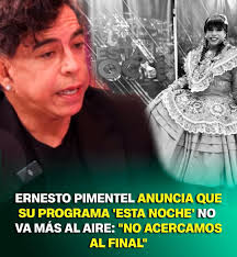 FIN DEL SHOW! 🎭 Ernesto Pimentel anunció que su programa 'Esta Noche'  llega a su fin: “Nos acercamos al final”. La noticia tomó por sorpresa a  sus seguidores. Mira sus declaraciones aquí.