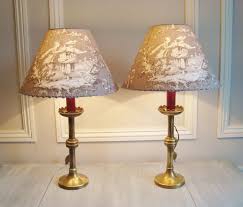 Antique Brass Table Lamps With Handmade French Taupe Toile De Antique Table Lamps Table Lamp Brass Table Lamps