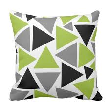 Black And White Throw Pillows For Couch Random Triangles Lime Green Gray Black On White Throw Pillow Zazzle Com In 2020 Lime Green Rooms White Throw Pillows Throw Pillows
