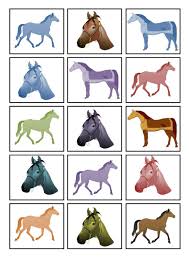2 Maal Afdrukken Match Dezelfde Paardjes Paarden Thema Paardrijden