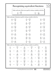 Grade 5 math worksheets on equivalent fractions. Recognizing Equivalent Fractions 3rd Grade 4th Grade Math Worksheet Greatschools