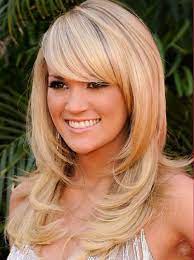 Long Hairstyles With Bangs For Round Faces Hairstyles For Women Hair Styles Carrie Underwood Hair Long Blonde Hair