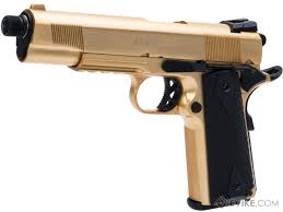 This gun has a stained golden frame and slide and features outstanding gas blowback recoil that you would expect from a we airsoft pistol. We Usa Metal 1911 Railed Frame Heavy Weight Airsoft Gas Blowback Pistol 24k Gold Plated Airsoft Guns Gas Airsoft Pistols Evike Com Airsoft Superstore