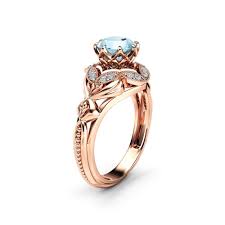 We did not find results for: Aquamarine Designer Engagement Ring 14k Rose Gold Engagement Ring Unique Aquamarine Designer Ring Camellia Jewelry
