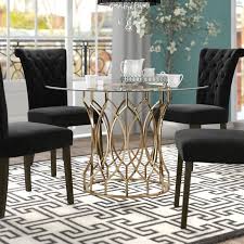 Rueter Dining Table Gold Dining Room Glass Round Dining Table Gold Round Dining Table
