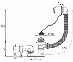 Die geberit badewannenabläufe zeichnen sich deshalb durch folgende vorteile aus: Alcaplast A501 Badewannen Ab Uberlaufgarnitur 57cm Mit Stopfen Und Kette Fur Standardwanne Home Comfort Eu Ihr Shop Fur Heizung Sanitar