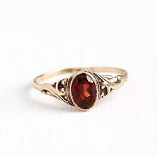 vintage 10k yellow gold garnet ring antique 1910s 1920s size 4 1 4 art deco red gemstone pyrope almandine vintage jewelry 1920 antique rings antique jewelry