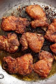 Extra Crispy Pan Fried Boneless Skinless Chicken Thighs Ridiculously Good Ser Chicken Thights Recipes Boneless Chicken Thigh Recipes Pan Fried Chicken Thighs