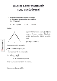 Yks hazırlık testleri örnek soru ve cevapları. 2013 Sbs Matematik Sorulari Ve Cozumleri Matematik Ve Geometri