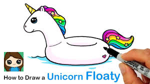 How To Draw A Unicorn Floaty Easy Summer Art Series 2 Cute Drawings Unicorn Floaties Cute Disney Drawings