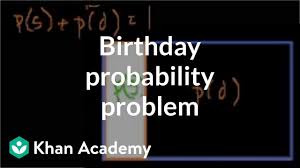 Birthday Probability Problem Video Khan Academy