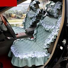 319 81 Universal Cotton Floral Print Lace Car Seat Cover Auto Cushion 7pcs Sets Green Car Seats Carseat Cover Floral Prints