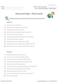 Primaryleap Co Uk Discussion Topic Planet Earth Worksheet Planet Earth 2 Planets Planet Earth
