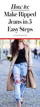 Wear your jeans for two weeks straight. How To Make Ripped Jeans In 5 Steps Stylecaster