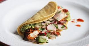 Maybe you would like to learn more about one of these? Red Chile Halibut Tacos With Hatch Chile Guacamole And Jicama Tomatillo Relish Excellence From Bobby Flay Food Recipes Healthy Recipes Seafood Recipes
