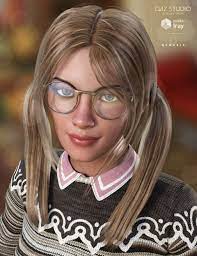 Nerdy Girl Hair For Genesis 3 Female S Girl Hairstyles Nerdy Hairstyles Nerd Hair