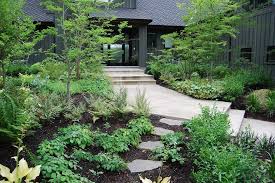 Mulch Garden Ideas Landscape Contemporary With Front Door Front Yard Woodland Front Yard Landscaping Design Backyard Landscaping Small Front Yard Landscaping