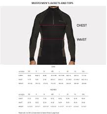 Musto Mens Jackets And Tops Size Chart Muziker Lt