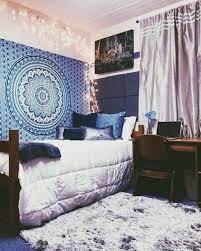 Indian Blue Tapestry Girls Dorm Room Dorm Room Diy Dorm Room Decor