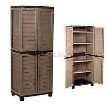 Outdoor plastic storage cabinets with shelves. Plastic Garden Cabinet With 4 Shelves Astonshedsuk