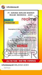 Contoh surat lamaran kerja promotor hp realme yang benar. Lowongan Kerja Aceh Facebook