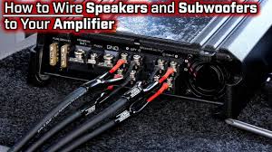 Subwoofer wiring diagrams two 8 ohm single voice coil svc speakers. How To Wire Speakers And Subwoofers To Your Amplifier 2 3 4 And 5 Channel Bridged Mode Youtube