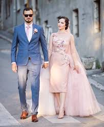 Idda Van Munster Glamourous Wedding Dress Beach Bridal Gown Pink Wedding Dress