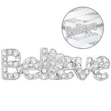 Lacebling Shoelace Charm Believe Rhinestone