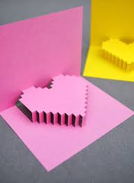 Intended for children of 5 years and above. How To Make A Pixel Heart Pop Up Card You Give It Your Girlfriend For Valentine Day If You Want To Do F Valentines Diy Heart Pop Up Card Valentine Day
