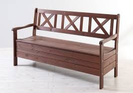 Gartenbank Mit Stauraum Holz 3 Sitzer Massiv Braun Gartenbank Terrassenmobel
