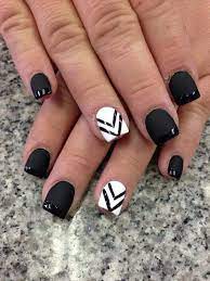 60 Examples Of Black And White Nail Art Cuded Black And White Nail Art Black White Nails Black And White Nail Designs