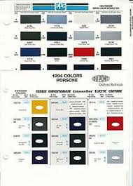 Details About 1994 And 1995 Porsche Color Chips Dupont