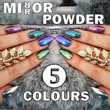 mirror powder chrome effect art nail