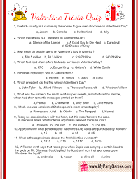Valentine's day trivia answers multiple choice answers: Free Printable Valentine Trivia Game With Answer Key